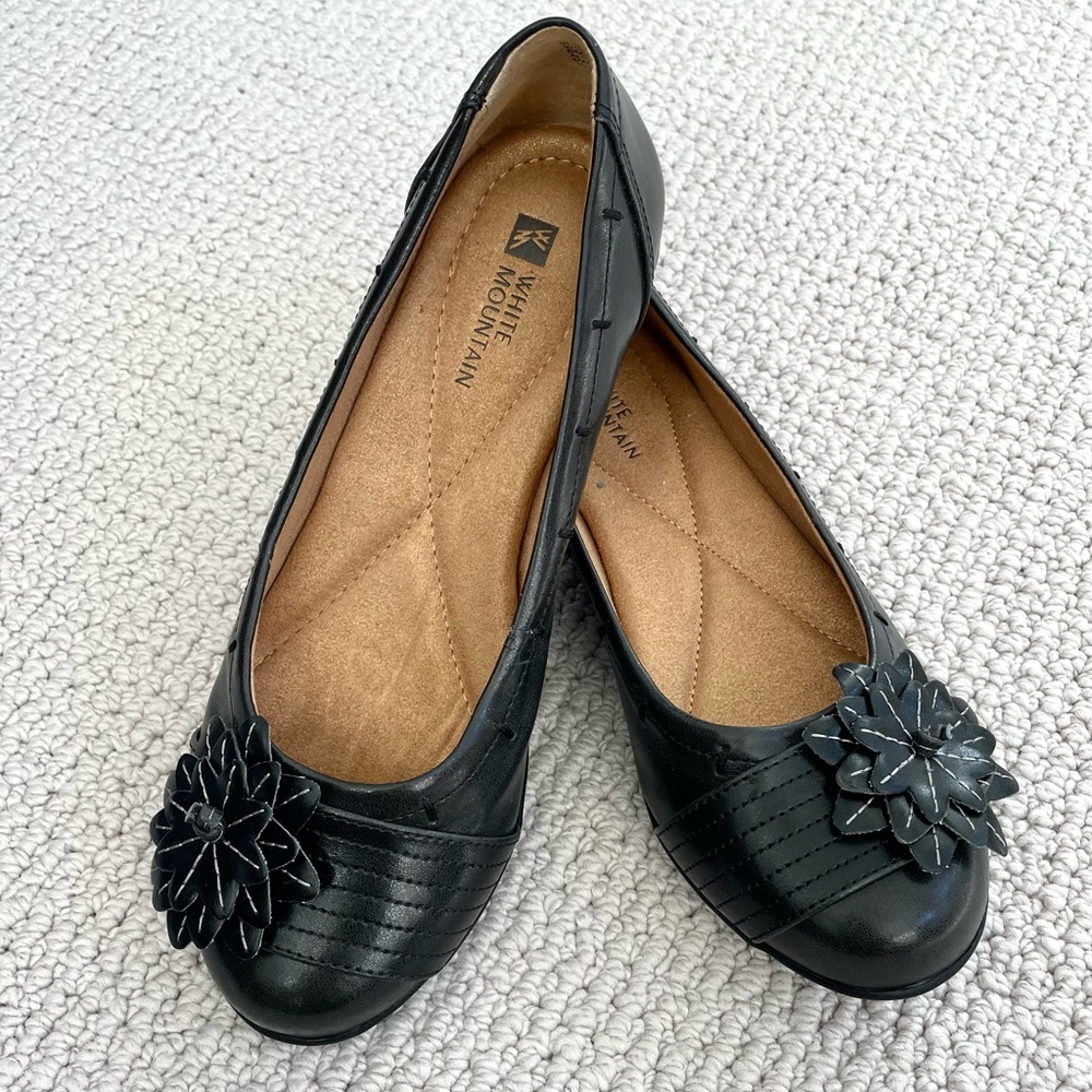 White Mountain Black Mum Flower Flat - Size 6